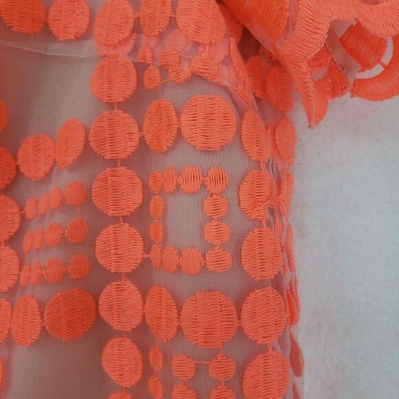 Leifsdottir Anthropologie Blouse Womens 8 Sheer Peplum Mesh Short Sleeve Top - Picture 4 of 11